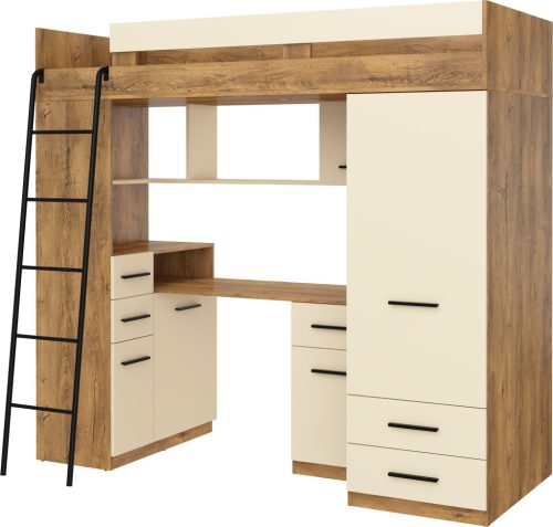 Smyk galériaágy balos - Burgundy tölgy - Krém