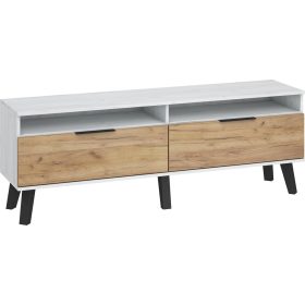 Sven TV-állvány 2 ajtó - Fehér tölgy - Arany tölgy