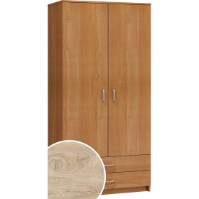 Szafa gardróbszekrény 2 ajtó 2 fiók - Endgrain tölgy
