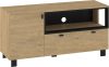 Vegas TV-állvány 1 ajtó 1 fiók - Stone tölgy - Fekete