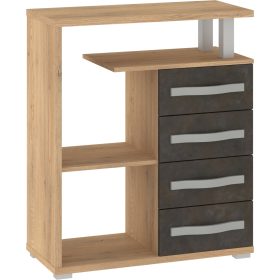   Angel alacsony könyvespolc 4 fiók - Cremona tölgy - Granada barna