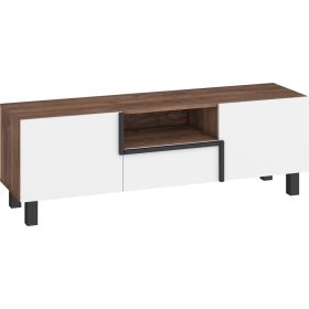Lars TV-állvány 2 ajtó 1 fiók - Tobacco tölgy - Fehér