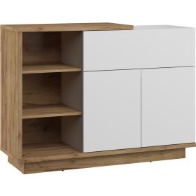   Hybrid komód 2 ajtó 1 fiók - Arany tölgy - Fényes fehér