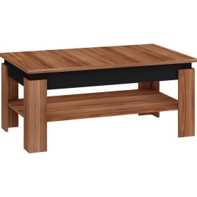   Boston emelhető és kihúzható dohányzóasztal - Wallis szilva - Fekete