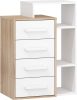 Rio komód 4 fiók jobbos - Világos Sonoma tölgy - Fehér