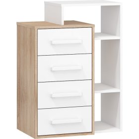 Rio komód 4 fiók jobbos - Világos Sonoma tölgy - Fehér