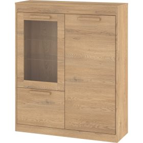   Maximus könyvespolc 2 ajtó 1 üveges ajtó - Cremona tölgy