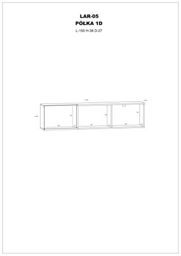 Lars fali polc 1 ajtó - Endgrain tölgy - Granada mandula
