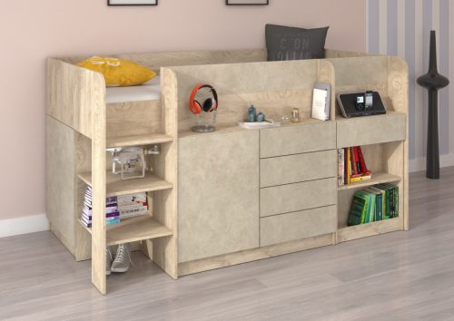 Smile galériaágy balos - Endgrain tölgy - Granada mandula