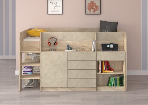 Smile galériaágy balos - Endgrain tölgy - Granada mandula