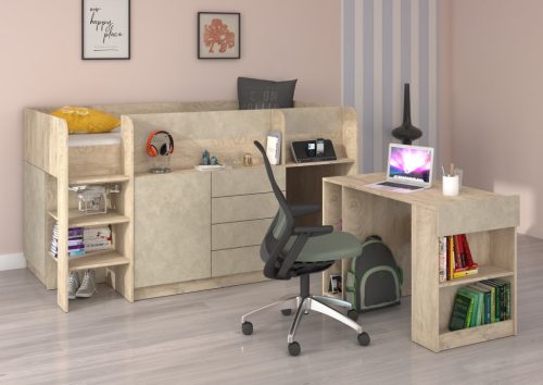 Smile galériaágy balos - Endgrain tölgy - Granada mandula