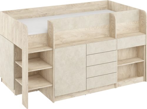 Smile galériaágy balos - Endgrain tölgy - Granada mandula