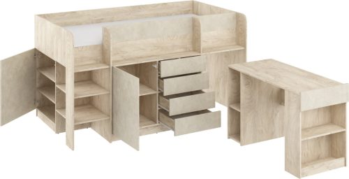 Smile galériaágy balos - Endgrain tölgy - Granada mandula