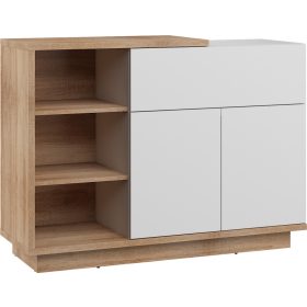   Hybrid komód 2 ajtó 1 fiók - Világos Sonoma tölgy - Fényes fehér