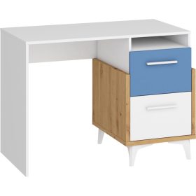 Hey íróasztal 2 fiók 105 - Artisan tölgy - Fehér - Kék