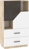 Pax 80 alacsony könyvespolc 2 ajtó 2 fiók - Endgrain tölgy - Fehér - Granada barna