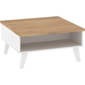 Nordis dohányzóasztal 2 ajtó - Cremona tölgy - Fehér