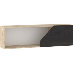   Pax 120 fali szekrény 1 ajtó - Endgrain tölgy - Fehér - Beton fekete