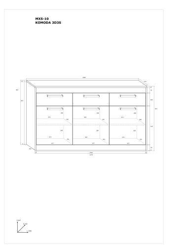Maximus komód 3 ajtó 3 fiók - Artisan tölgy - Fényes fehér