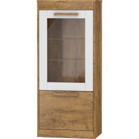   Maximus könyvespolc 1 ajtó 1 üveges ajtó - Burgundy tölgy - Fényes fehér