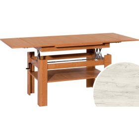   Sylwia emelhető és kihúzható dohányzóasztal - Fehér tölgy