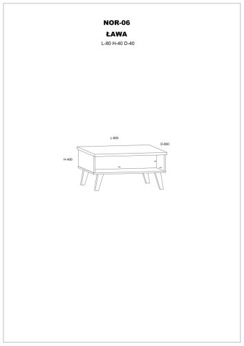 Nordis dohányzóasztal - Sötét Sonoma tölgy - Fehér