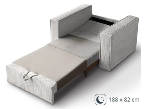 DVE-80-PS fotelágy ágyneműtartóval - Rózsaszín