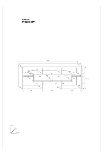 Rio TV-állvány - Világos Sonoma tölgy - Fehér
