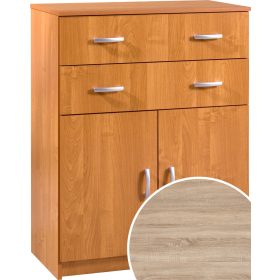 Komód 2 ajtó 2 fiók K-8052S2D - Világos Sonoma tölgy