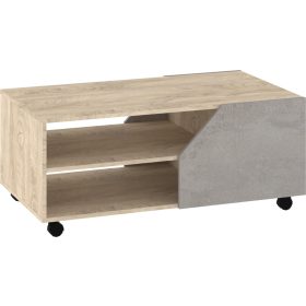   Pax 110 dohányzóasztal - Endgrain tölgy - Fehér - Beton szürke