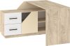 Pax 120L sarok íróasztal kombináció balos - Endgrain tölgy - Fehér - Krém