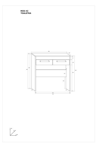 Maximus fésülködő asztal 2 fiók - Tobacco tölgy - Arany tölgy