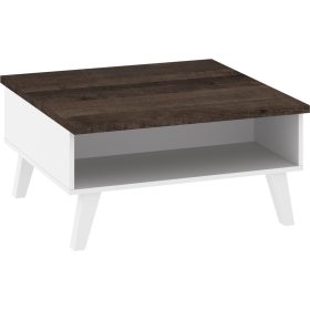 Nordis dohányzóasztal 2 ajtó - Grange tölgy - Fehér