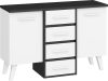 Nordis komód 2 ajtó 4 fiók - Fekete - Fehér