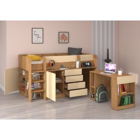 Smile galériaágy balos - Artisan tölgy - Krém