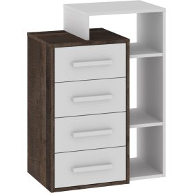 Rio komód 4 fiók jobbos - Grange tölgy - Fehér