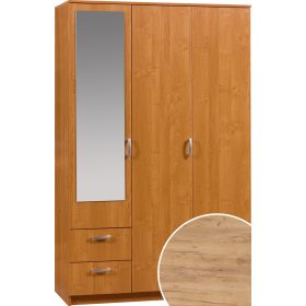   Wenecja 1 gardróbszekrény 3 ajtó 2 fiók tükörrel - Arany tölgy