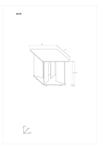 SJ D dohányzóasztal - Fehér tölgy