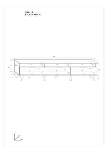 Sven TV-állvány 3 ajtó - Endgrain tölgy