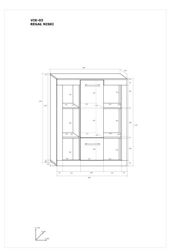Viki alacsony könyvespolc 2 ajtó - Cremona tölgy