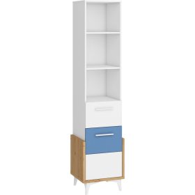   Hey könyvespolc 1 ajtó 1 fiók 45W - Artisan tölgy - Fehér - Kék