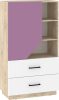 Pax 80 alacsony könyvespolc 1 ajtó 2 fiók - Endgrain tölgy - Fehér - Levendula