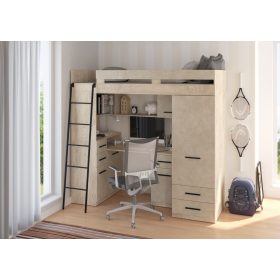 Smyk galériaágy balos - Endgrain tölgy - Granada mandula