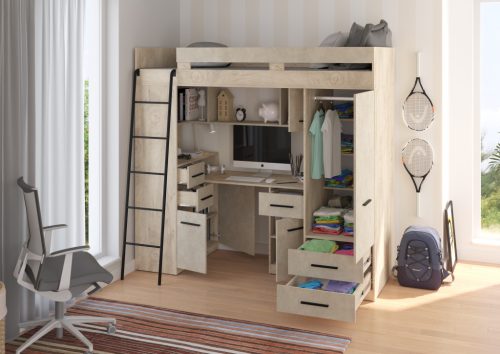 Smyk galériaágy balos - Endgrain tölgy - Granada mandula