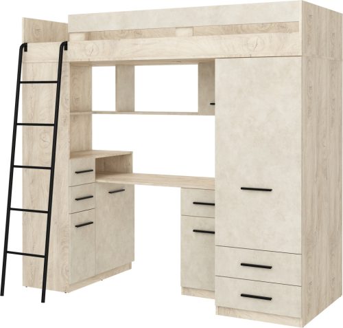 Smyk galériaágy balos - Endgrain tölgy - Granada mandula