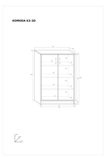 Komód 2 ajtó K2-2D - Artisan tölgy