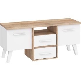   Nordis TV-állvány 3 ajtó - Világos Sonoma tölgy - Fehér