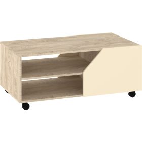 Pax 110 dohányzóasztal - Endgrain tölgy - Fehér - Krém