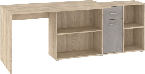 Beat P íróasztal kombináció jobbos - Endgrain tölgy - Beton szürke