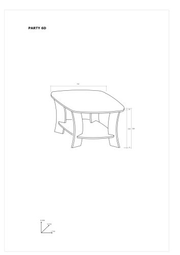 Party 6D dohányzóasztal - Éger